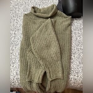 American Eagle Outfitters Olive Cowl Neck Sweater